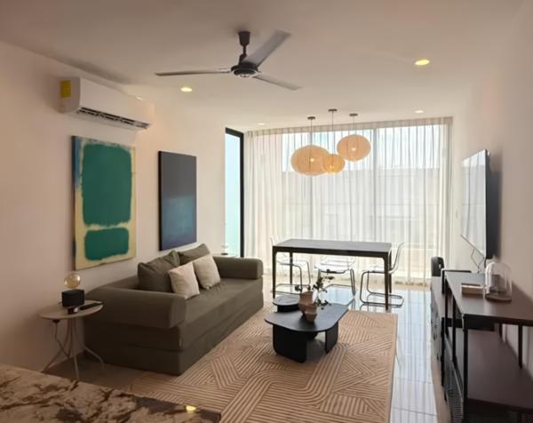 Departamento(1R) Amueblado en Renta en Homu, Temozón Norte