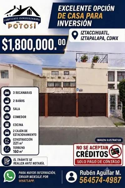 Casa en remate en Reforma Iztaccihuatl Sur, Iztacalco - Oportunidad única