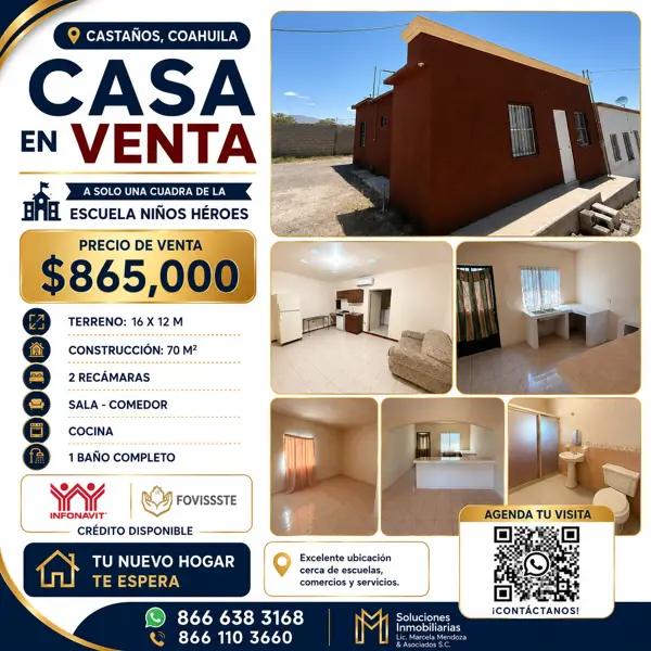 Casa en venta en Independencia, Castaños, Coahuila de Zaragoza