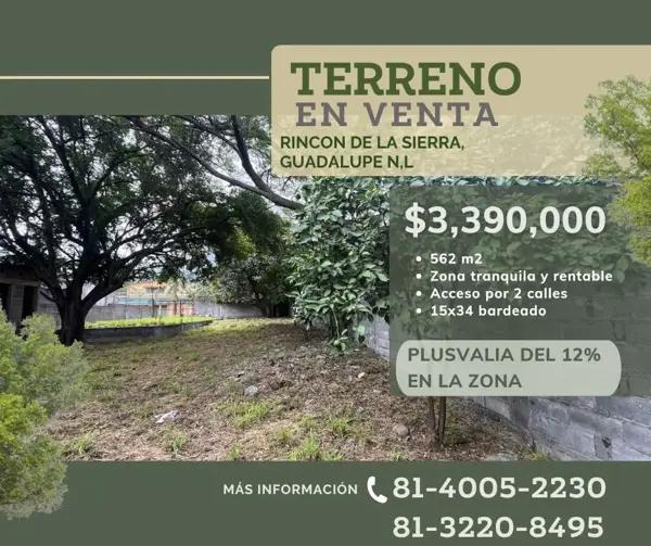 Terreno Residencial en Venta en Rincon de la Sierra, Guadalupe