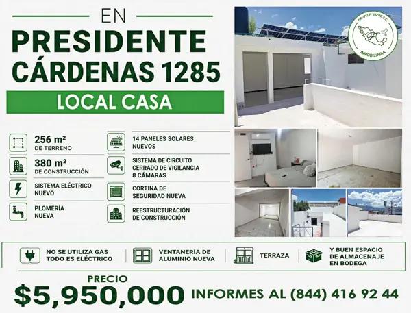 Propiedad en Venta presidente cárdenas 1285
Esquina con fragua zona centro