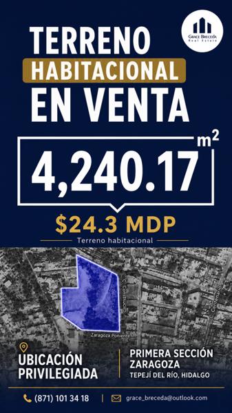 Terreno Habitacional | Comercial en Venta en Tepejí del Río, Hidalgo. | Primera sección.