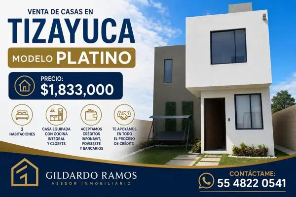 CASA MODELO PLATINO EN TIZAYUCA HIDALGO