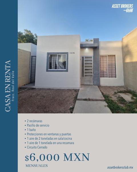 CASA EN RENTA REAL DEL VALLE