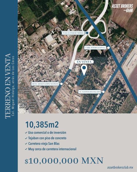 TERRENO EN VENTA COLONIA MIGUEL HIDALGO, ATRÁS DE LOS COCOS