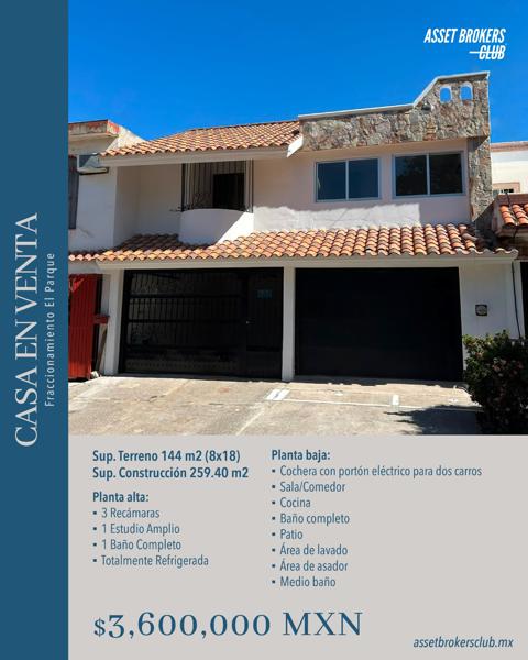 CASA EN VENTA FRACCIONAMIENTO EL PARQUE