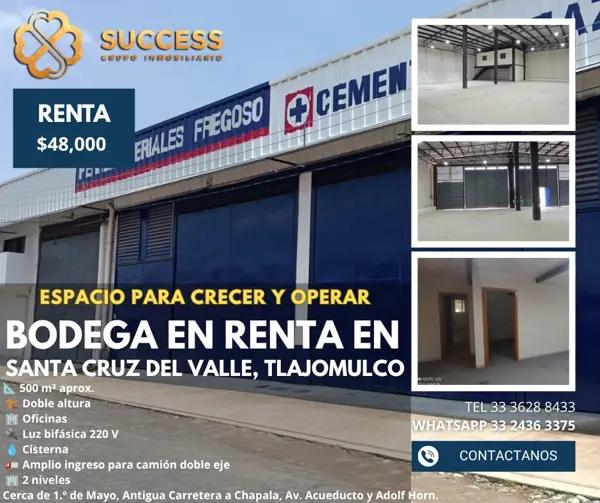 Bodega en Renta – Santa Cruz del Valle, Tlajomulco