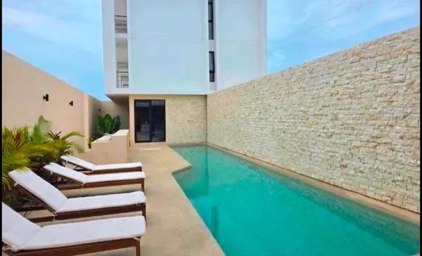 Departamento en planta baja amueblado al norte de Mérida, Temozón norte