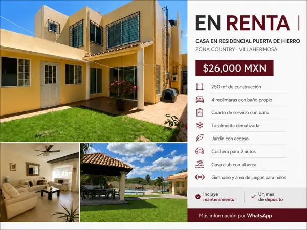 CASA EN RENTA - PRIVADA PUERTA REAL
