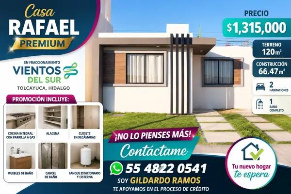 CASA RAFAEL PREMIUM EN FRACC VIENTOS DEL SUR EN TOLCAYUCA HIDALGO