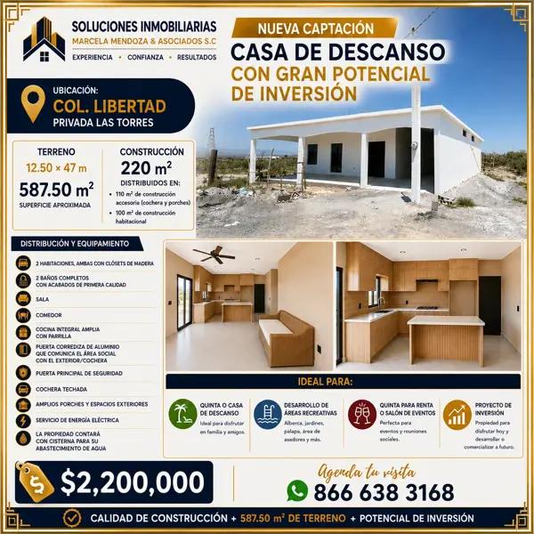 Casa en venta en Libertad, Castaños, Coahuila de Zaragoza