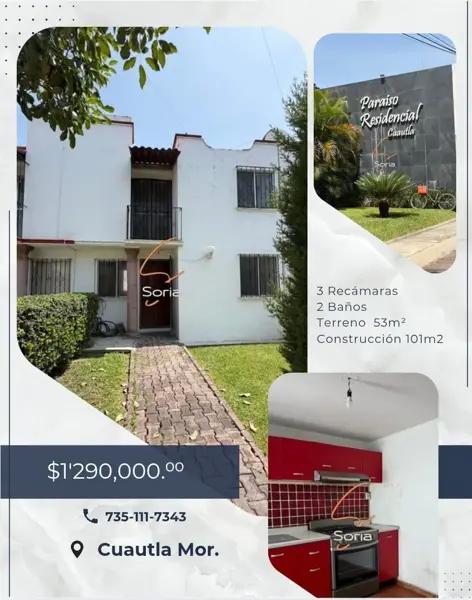 CASA EN CUAUTLA MORELOS 

PARAISO RESIDENCIAL CUAUTLA 
TETELCINGO