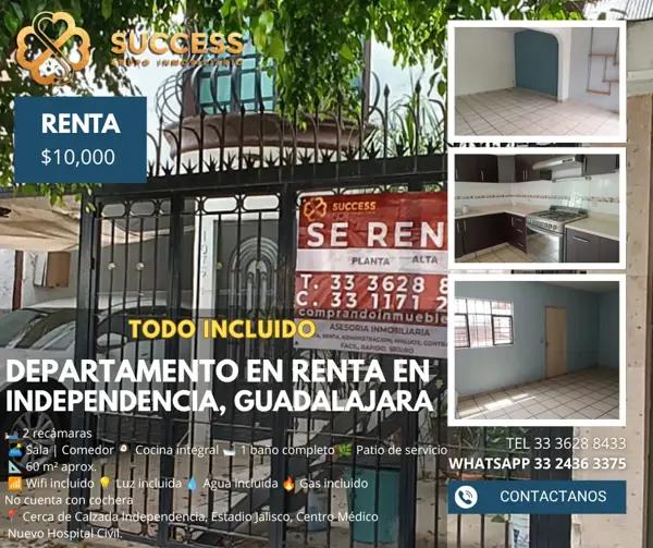 Departamento en Renta – Col. Independencia, Guadalajara