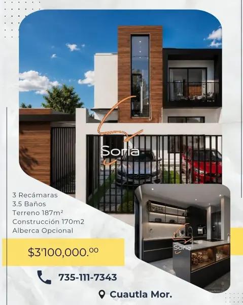 CASA EN PREVENTA CON ALBERCA EN CUAUTLA, MORELOS...!!!