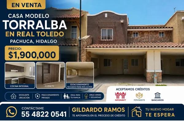CASA TORRALBA EN REAL TOLEDO FFASE III EN PACHUCA HIDALGO