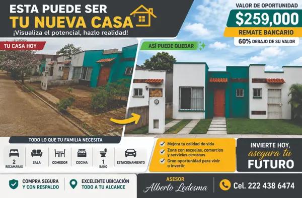 Casa en venta por remate en Residencial las Olas, Cosoleacaque