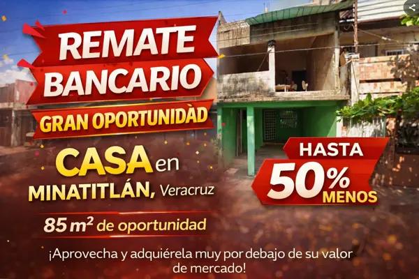 Casa en Venta por Remate Hipotecario en Jardines de Tlalcualeya, Minatitlán
