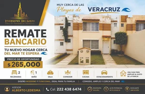Casa en Remate Hipotecario en Cosoleacaque, Veracruz - 2 Recámaras y Jardín