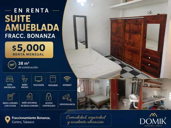 Suite amueblada en renta en Fraccionamiento Bonanza
