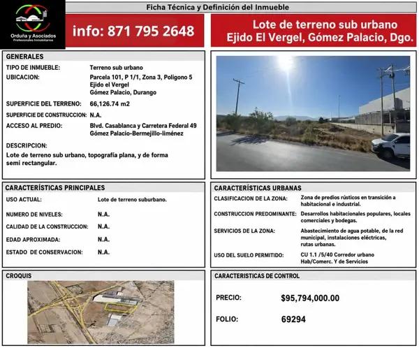 TERRENO SUB URBANO EN VENTA