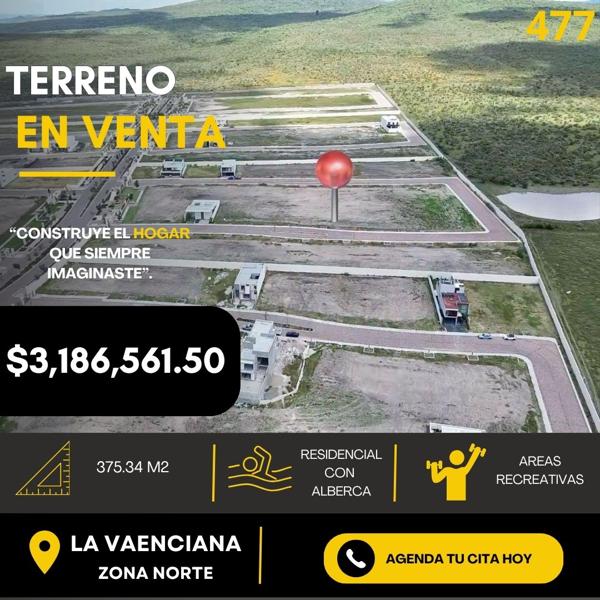 TERRENO EN VENTA EN LA VALECIANA