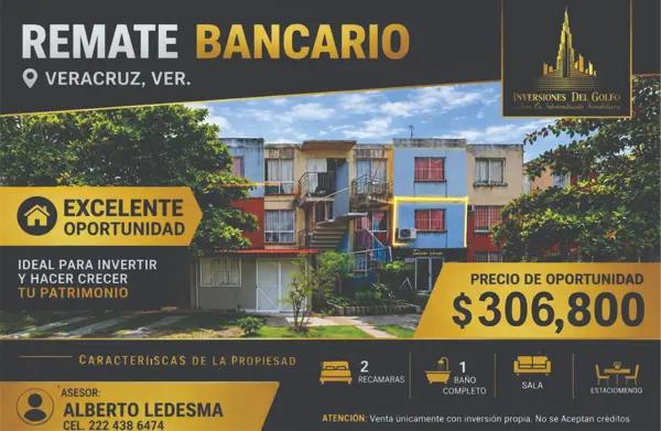 Oportunidad de Remate Bancario: Departamento en Hacienda Sotavento, Veracruz