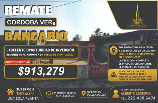Casa en remate bancario en Córdoba, Veracruz: Amplia propiedad en San José de Abajo