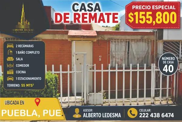 Casa en Lares de San Alfonso, Puebla - Remate Hipotecario con Jardín y Patio