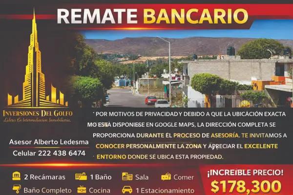 Casa en remate hipotecario en Atlixco, Valle Real, Puebla
