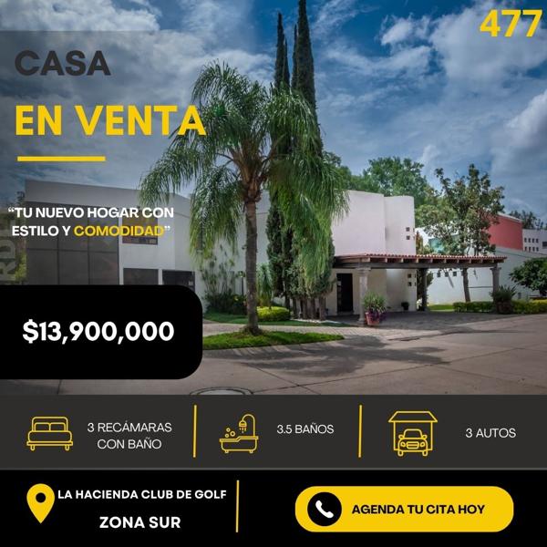CASA EN VENTA EN LA HACIENDA CLUB DE GOLF