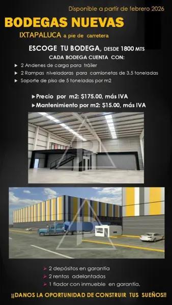 Bodega de 1800 m² Ideal Para Almacenamiento y Logística