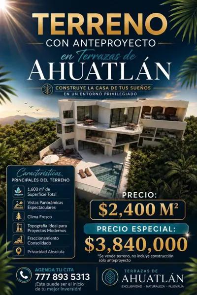 D Terreno de 1600 m² en Venta en Fraccionamiento Ahuatlán Tzompantle