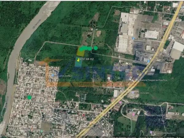 VENTA DE TERRENO PLANO SUPERFICIE 4097.68 M2 COL. LA RUEDA, POZA RICA, VERACRUZ