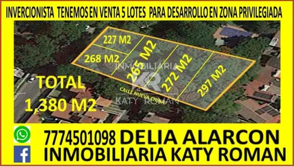 En Venta 1,380 m² de Terreno Residencial Para Desarrollo en Reforma Cuernavaca