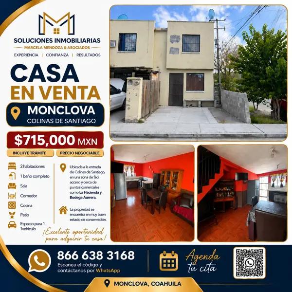 Casa en venta en Colinas de Santiago, Monclova, Coahuila de Zaragoza