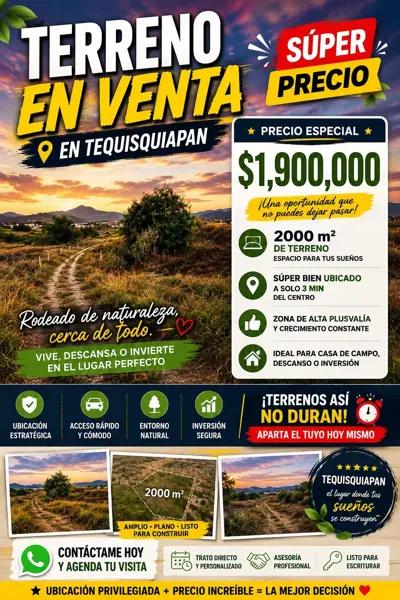 TERRENO EN VENTA EN TEQUISQUIAPAN