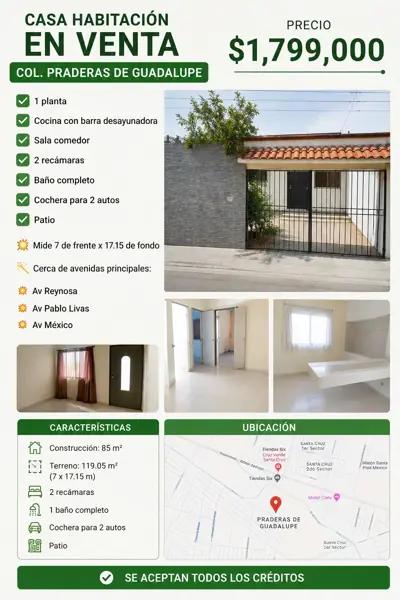 Casa en venta en Praderas de Guadalupe, Guadalupe, Nuevo León