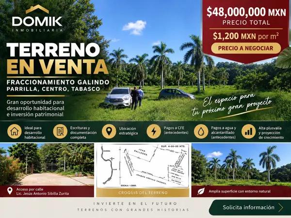 Land for Sale in Parrilla, Centro, Tabasco