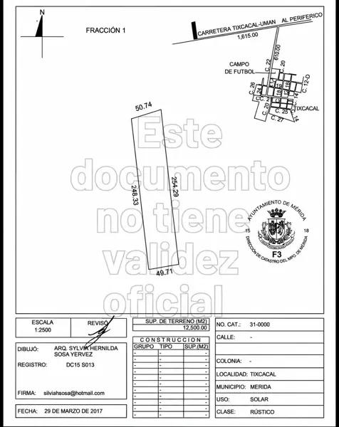Terreno en venta en Tixcacal, Mérida, Yucatán