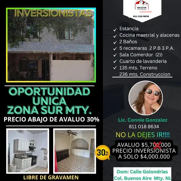 Casa en venta en Buenos Aires, Monterrey, Nuevo León