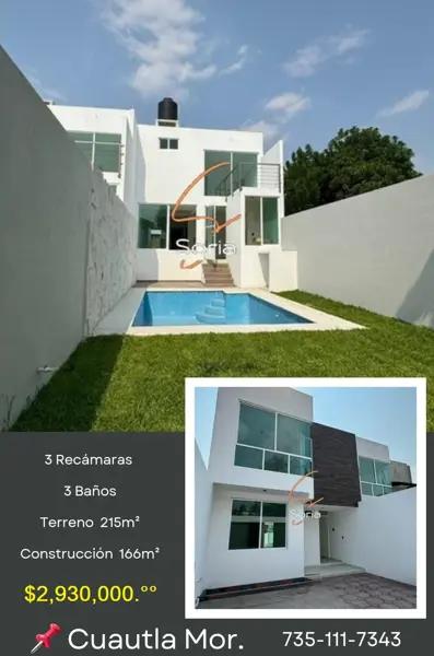 Venta de Casa Independiente en Cuautla, Morelos con Tres Recámaras Venta de Casa Independiente en Cuautla, Morelos con Tres Recámaras