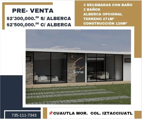 CASA EN ¡PREVENTA! DE UNA PLANTA EN CUAUTLA, MORELOS CASA EN ¡PREVENTA! DE UNA PLANTA EN CUAUTLA, MORELOS