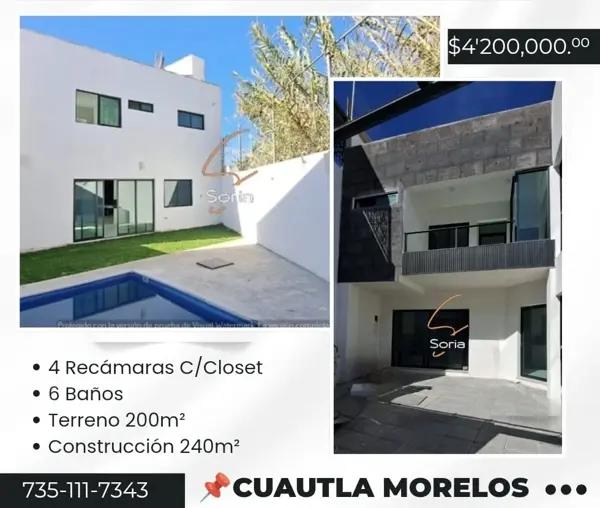 CASA EN CUAUTLA MORELOS CON ALBRECA CASA EN CUAUTLA MORELOS CON ALBRECA