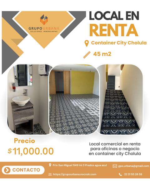 Local en renta en Container City, San Andrés Cholula Local en renta en Container City, San Andrés Cholula