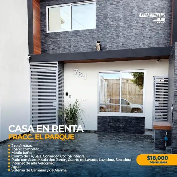 CASA EN RENTA FRACCIONAMIENTO EL PARQUE CASA EN RENTA FRACCIONAMIENTO EL PARQUE