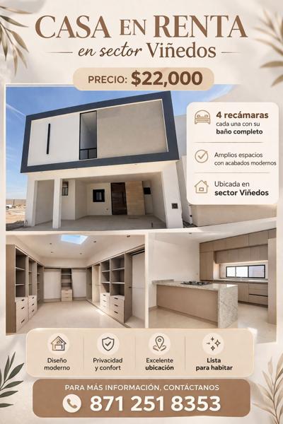 Casa en renta en Residencial Palma Real, Torreón, Coahuila de Zaragoza Casa en renta en Residencial Palma Real, Torreón, Coahuila de Zaragoza