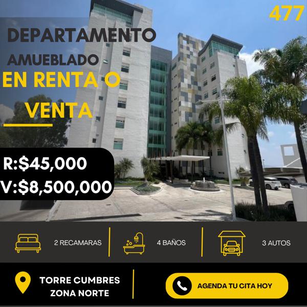 Departamento en Venta o Renta en Torre Cumbres, León Departamento en Venta o Renta en Torre Cumbres, León