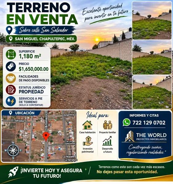 TERRENO EN SAN MIGUEL CHAPULTEPEC TERRENO EN SAN MIGUEL CHAPULTEPEC