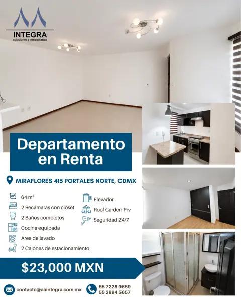 Departamento en Portales Norte. Departamento en Portales Norte.