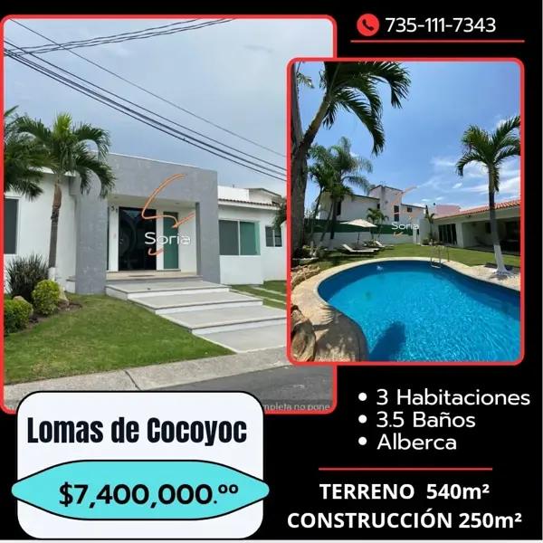 SE VENDE HERMOSA CASA DE UN SOLO NIVEL EN LOMAS DE COCOYOC SE VENDE HERMOSA CASA DE UN SOLO NIVEL EN LOMAS DE COCOYOC